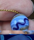Rare Fancy Blue Trailing Aventurine Venetian Glass Trade Beads African 