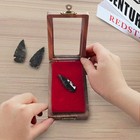 Handmade Wood Arrowhead Display Case Shadow Box For Coins Crystals Stones Small