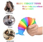 3d Articulated Slug Fidget Toy     Colourful Sensory Stress Relief Desk Toy Adhd