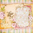 Digital Layout - Best Day Spring Flowers Shabby Chic Fancy Scrapbook Page Jpeg