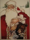 Unused Vintage Greeting Card Richard Jesse Watson Christmas Santa W  Animals