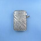 Victorian Silver Plated Vesta Case   Antique Flower Butterfly Match Safe Holder
