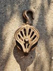 Antique Industrial Stowell Cast Iron Hay Trolley Carrier Barn Drop Pulley 12 