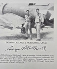 George Hollowell Signed Photo Bio Midway Brewster Wwii Ace Pilot Usmc Vmf-224 8v