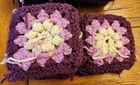Lot Of 56 4 5  Granny Squares Cream black Raspberry eggplant