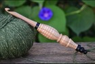 Ooak Handmade Crochet Hook 7 5mm Lilac  Gaboon Ebony  And Curly Ash Wood  Size L