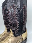 Mexico Snakeskin Gold Black Leather Boots Python Red Details Size Mex27 Us8 5-9