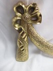 Vintage Heavy Solid Brass Wall Decor Swag Bows Ornate Victorian Style 12 