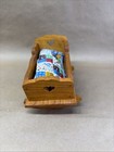Vintage Handcrafted Wooden Baby Doll Cradle Heart With Handmade Quilt 8   x4 25   