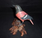 Vintage Baltimore Oriole Fine Wood Carving Signed 1970s Hand Made Wildlife Art