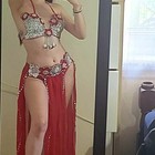 Sexy Egyptian Professional Belly Dance Costume  Handmade Red Bellydance Dress