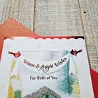 Christmas Greeting Card For Both Of You Home Snow Glitter Birds Hallmark