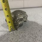 Art Nouveau Footed Jewelry Trinket Box Casket Flower Design Silver Tone Decor