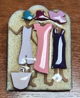 Vintage Woman Pins By Lucinda Tan Glitter 3 Women At The Beach Pin   Brooch