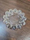 Vintage Round Heavy Chunky Thick Clear Glass Ashtray  5  Diameter Bubble Anchor 