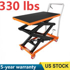 Hydraulic Lift Cart Double Scissor Lift Table Manual 330 Lb Capacity 50  Lifting
