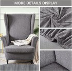2-piece Wingback Chair Cover Set Stretch Wing Chair Slipcover With Cushion Cover