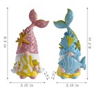 Mermaid Fairy Gnome Sea Star Shell Statue 2psc  Summer Beach Gnomes Figurine    