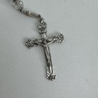 Vtg Sterling Rosary Crystal Silver Beads Catholic Crucifix Inri  Mary 20    Jesus