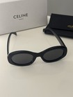 Celine Cl4019u 01a Oval Cat Eye Sunglasses Black 100  Uv