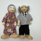 Vintage Dollhouse Doll Family Lot 6 Poseable Wood Fabric Miniature Dolls