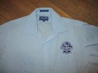 Vtg Pabst Blue Ribbon Work Shirt Beer Delivery Guy Pbr Sewn Patch Uniform Lg 16