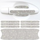 10pcs Car Door Handle Bling Rhinestones Stickers Universal Auto Door Sliver