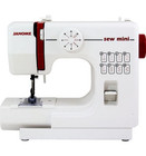 Janome Sew Mini Sewing Machine Compact Portable White   Red With Box Paperwork