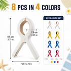 8 Pack Beach Towel Clips Large Plastic Clamps For Chairs Pool Cruise Lounge Fast