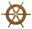 New 12  Vintage Boat Ship Steering Wheel Brass Hub Wood Wooden Decor Nautical 