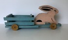 Vintage Wooden Rabbit And Cart Pull Toy