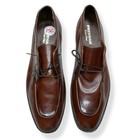 Freeman Free Flex Shoes Men 15 C Brown Leather Moc Apron Toe Lace Dress Narrow