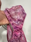 Vintage Panty Womens Med Purple Floral String Bikini Feminine Y2k Semi Sheer
