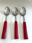 Vintage Bakelite Red Flatware Set Of 3 Placesettings  9 Pieces Total