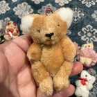 Miniature Jointed Teddy Bear Dollhouse Micro Mini Plush Toy Stuffed Vtg Lot 4