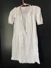 Vintage Sophie Dess Knit Baby Gown White Pink Tulip Embroidery Newborn Usa
