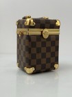 Comeco Vanity Beauty Train Case Coffret Damier 60   s Vintage Travel Brown Trunk