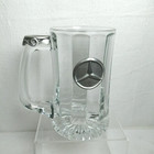 Mercedez Benz Mug Pewter Emblem Logo Clear Glass Stein Car Automobile