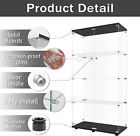 4-shelf Glass Display Cabinet Glass Curio Cabinets Bookshelf Display Case Black
