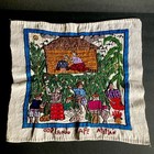 Pair Vtg Handmade Textile Mayan Folk Art Coffee Farm South American Story Cloth