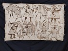Vintage African Korhogo Mud Cloth Textile     Hand-painted Ivory Coast Wall Art