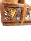 Vtg Mail Key Rack Organizer Holder Wood Farmhouse Kitchen Seeds Grains Cabin