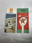 Vintage Florida Texaco Shell Gas Station Maps Advertising Pair Of 2 Collectible