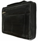 Black Genuine Leather Bible Book Cover Zippered Bag Organizer Case