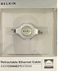 Belkin Retractable Ethernet Cable Cat5e Travel Laptop Network Rj45 Open Box