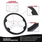 18  Leather Steering Wheel 4 Spoke For Freightliner  Kenworth  Peterbilt  Volvo