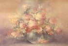 Vintage Original Still Life Oil Painting Signed  Framed On Canvas 42x30    See Des