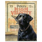 Vintage Peters Shotgun Shell Box Art Print Black Lab Dog Duck Hunting Decor Gift