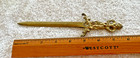 Vtg Collectible Figural Brass Sword Letter Opener Library Desk Decor 7 5 