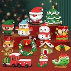 Festive 12-pack Santa Claus Building Blocks Set - 2025 Christmas Mini Figures